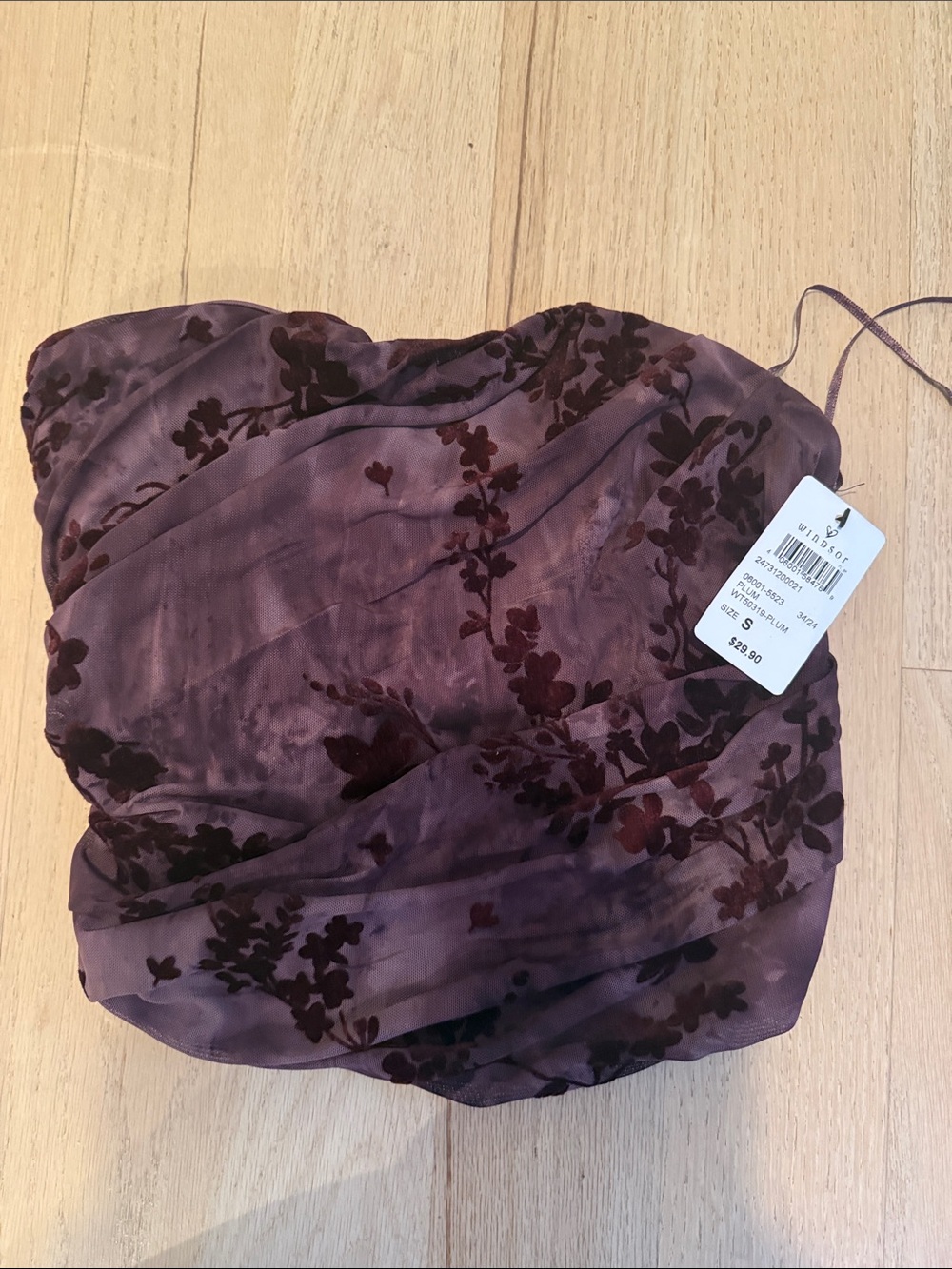Windsor Plum Floral Strapless Bustier